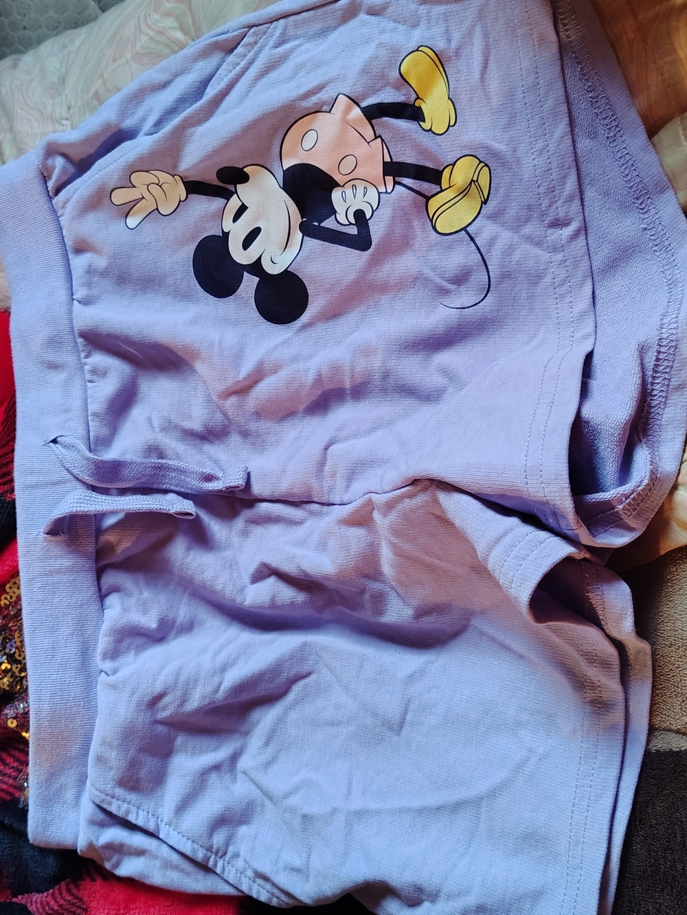 Lavender Mickey Mouse Graphic Shorts